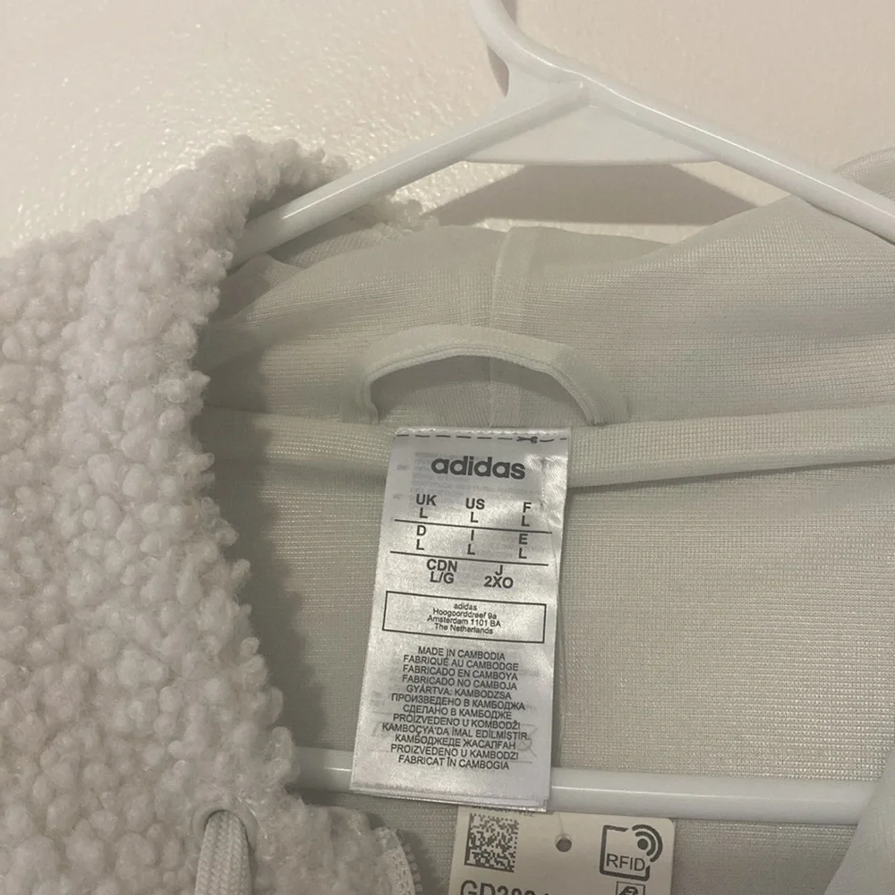 Adidas Orbit Grey Sherpa Zip Up Jacket